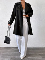 Women's double-breasted trench coat fashion casual windbreaker