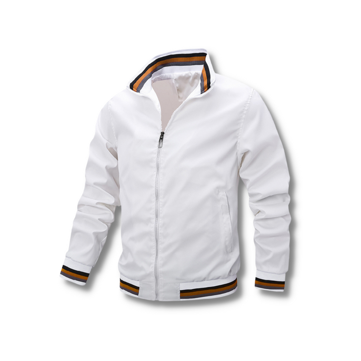 Women's casual zipper bomber jacket with seam pockets