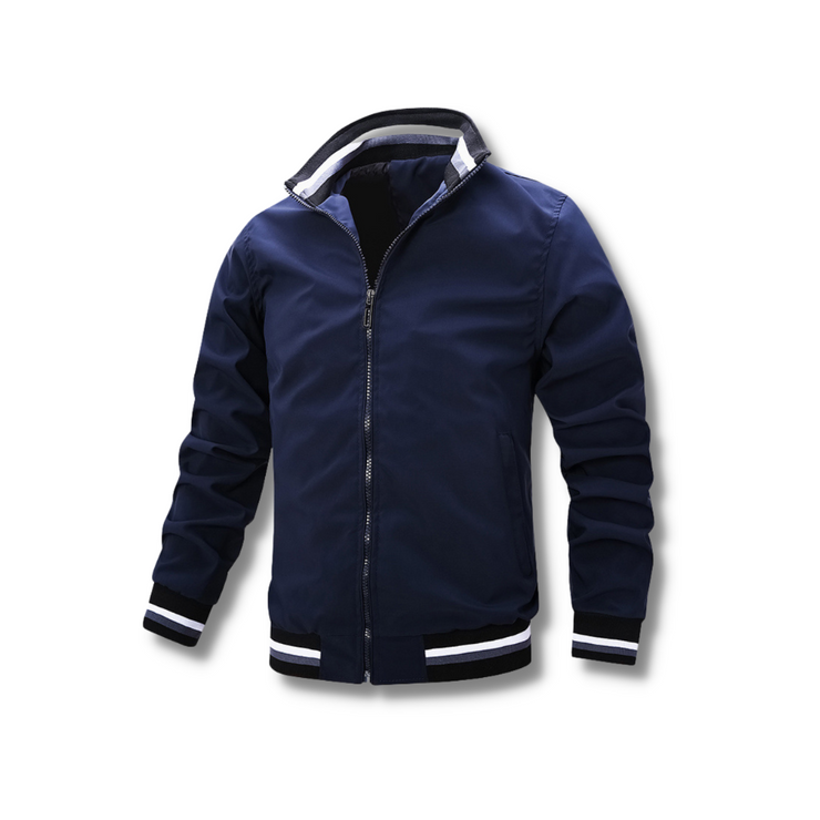 Women's casual zipper bomber jacket with seam pockets