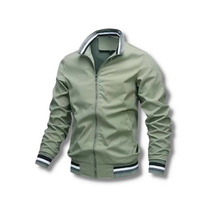 Women's casual zipper bomber jacket with seam pockets