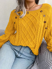 Women's plus size loose knit pullover sweater solid color