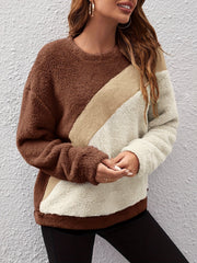 Women's loose-fit matching knitted pullover sweater