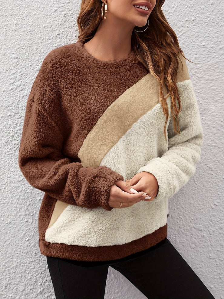 Women's loose-fit matching knitted pullover sweater