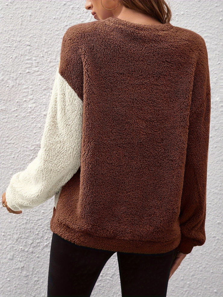Women's loose-fit matching knitted pullover sweater