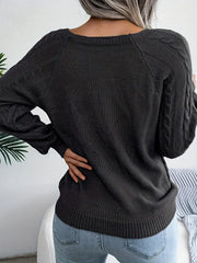 Women's plus size loose knit pullover sweater solid color