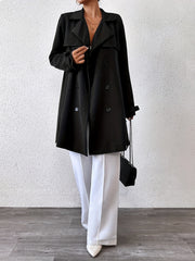 Women's double-breasted trench coat fashion casual windbreaker