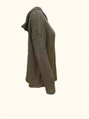 Women's solid color hooded drawstring zipper jacket