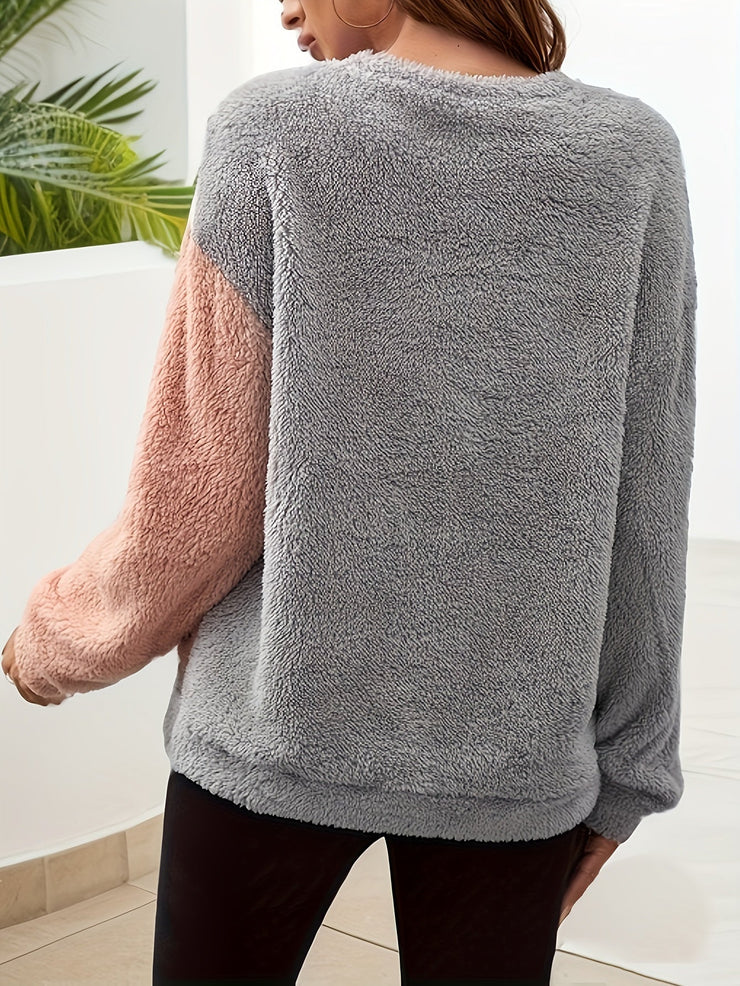 Women's loose-fit matching knitted pullover sweater