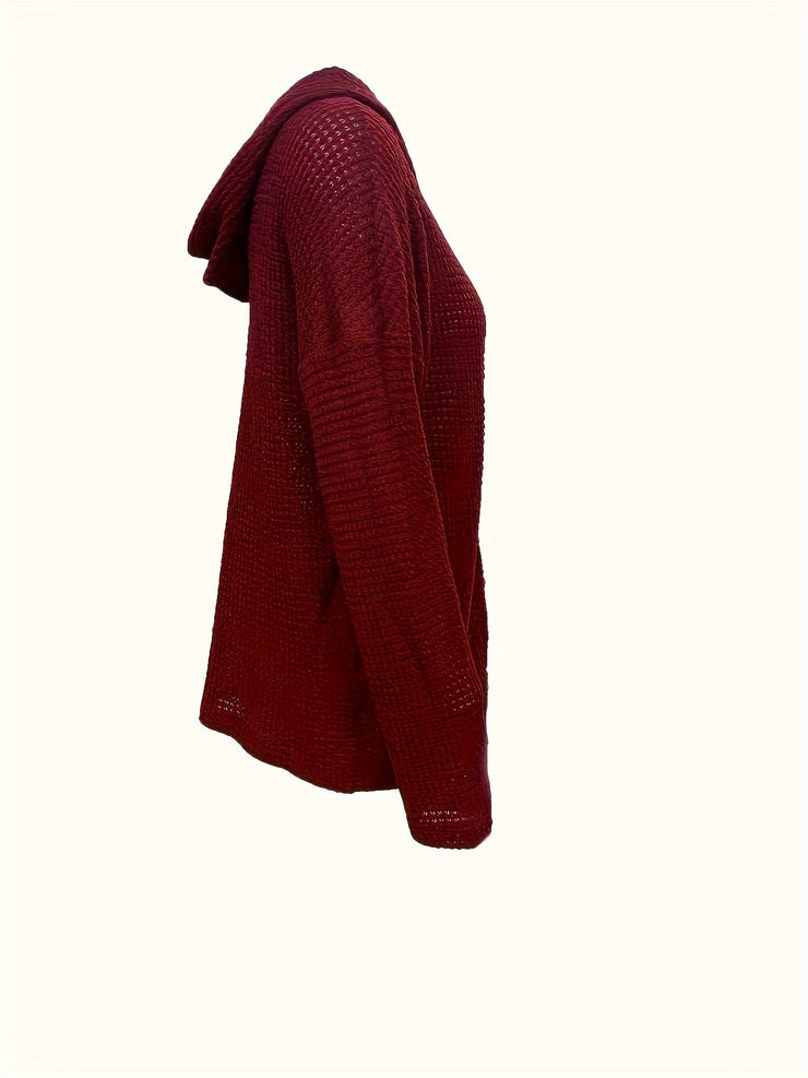 Women's solid color hooded drawstring zipper jacket