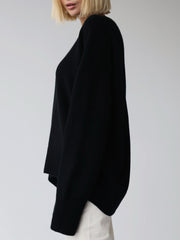 Women's round neck oversized pullover sweater