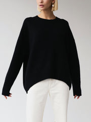 Women's round neck oversized pullover sweater