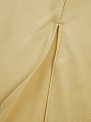 Women's open back satin slit long dress