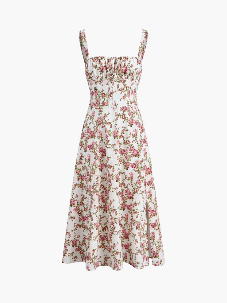 Women's sleeveless floral midi sundress