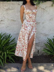 Women's sleeveless floral midi sundress