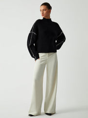 Women's oversized mock neck sweater