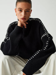 Women's oversized mock neck sweater