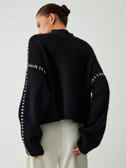 Women's oversized mock neck sweater
