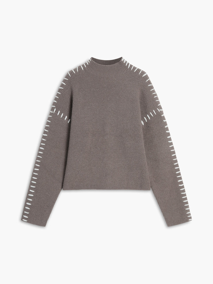 Women's oversized mock neck sweater