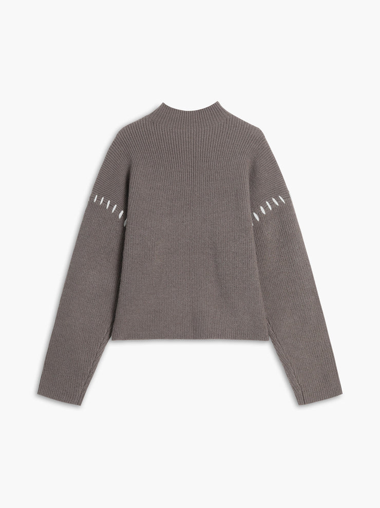 Women's oversized mock neck sweater