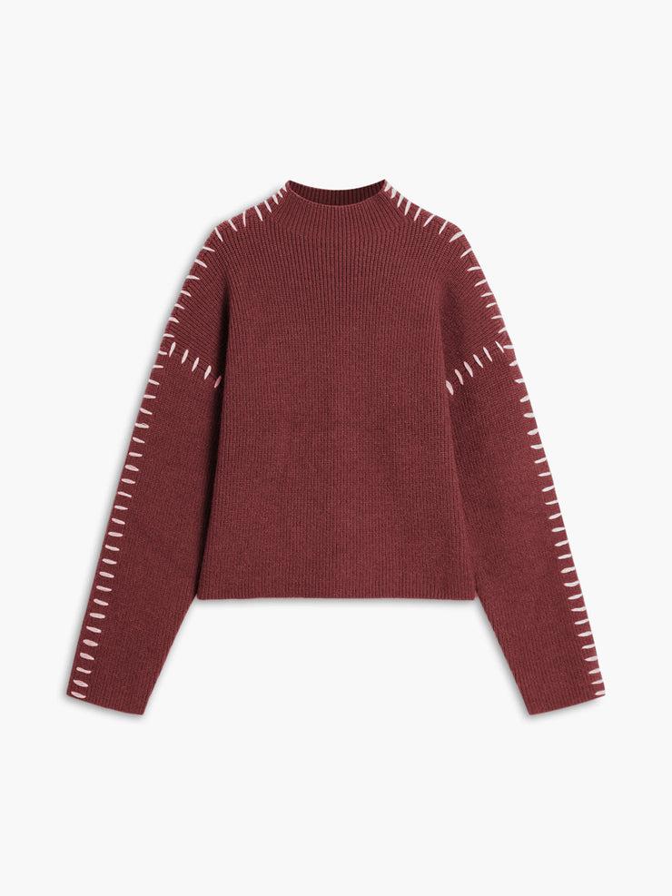 Women's oversized mock neck sweater
