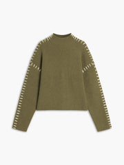 Women's oversized mock neck sweater