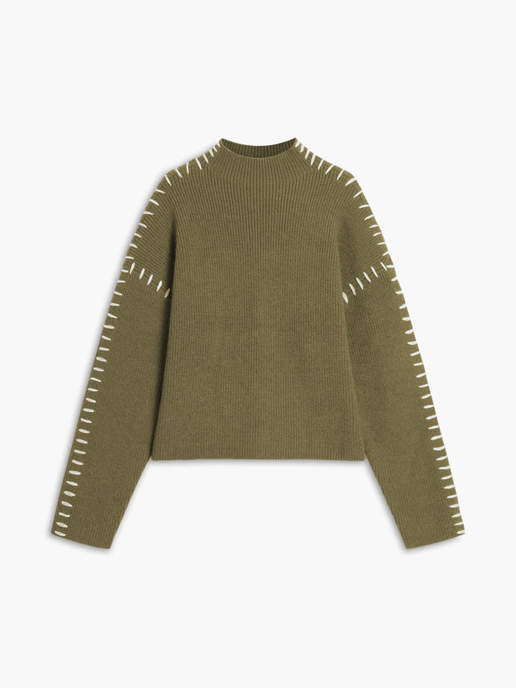 Women's oversized mock neck sweater