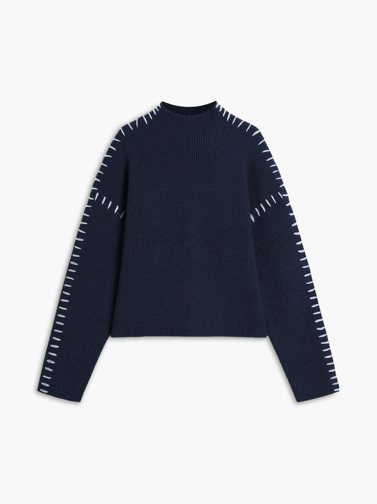 Women's oversized mock neck sweater