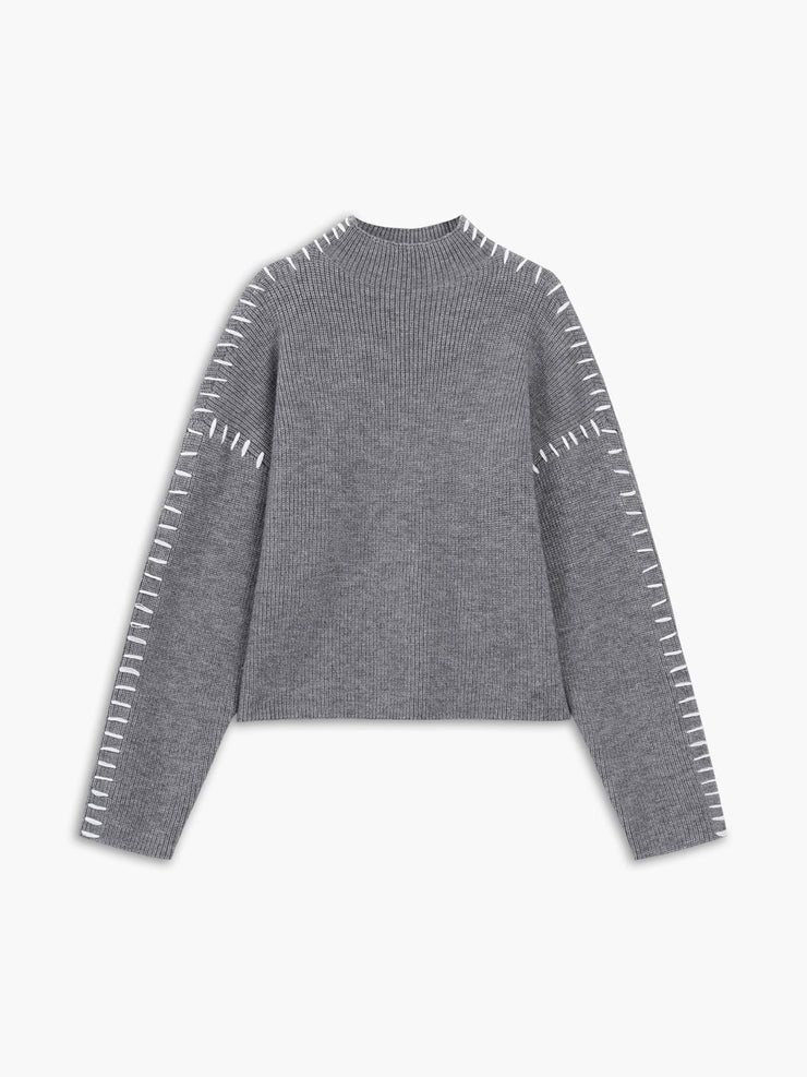 Women's oversized mock neck sweater