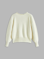 Women's trimmed ripped hem cardigan