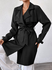 Women's double-breasted trench coat fashion casual windbreaker