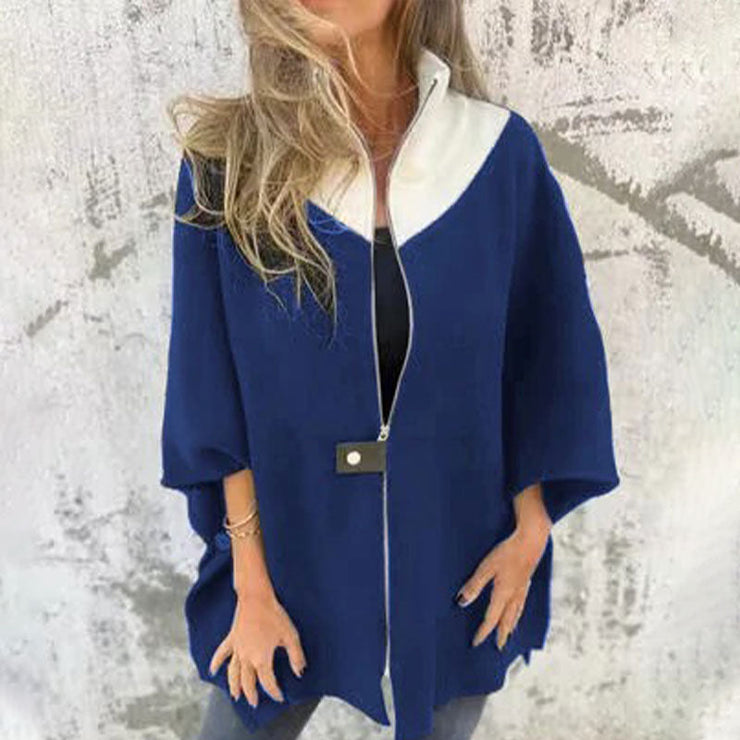 Casual coat with high collar for stylish women