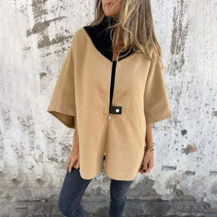 Casual coat with high collar for stylish women